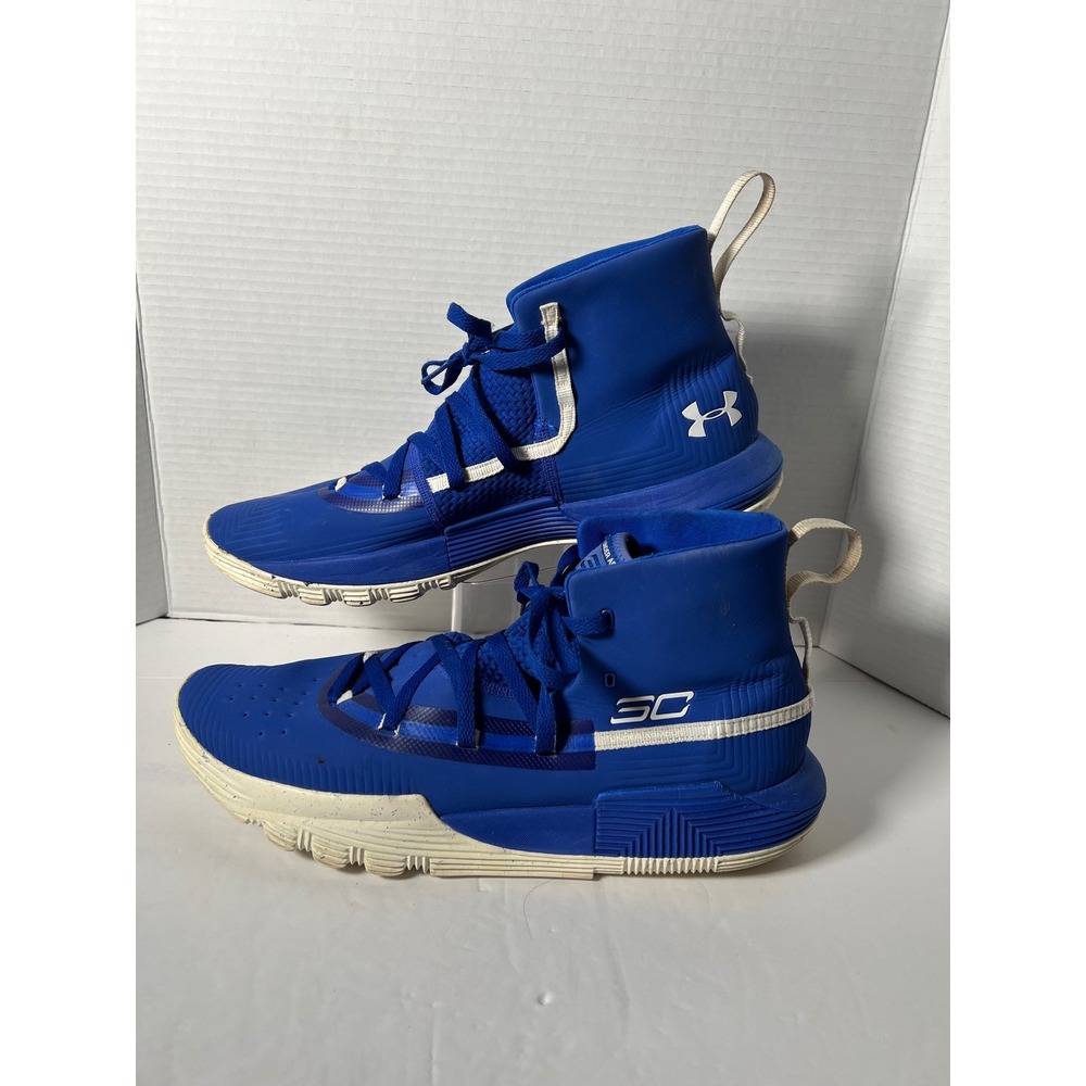 Under Armour Curry 5 Blue White Basketball Shoes Mens 14 3020613-400